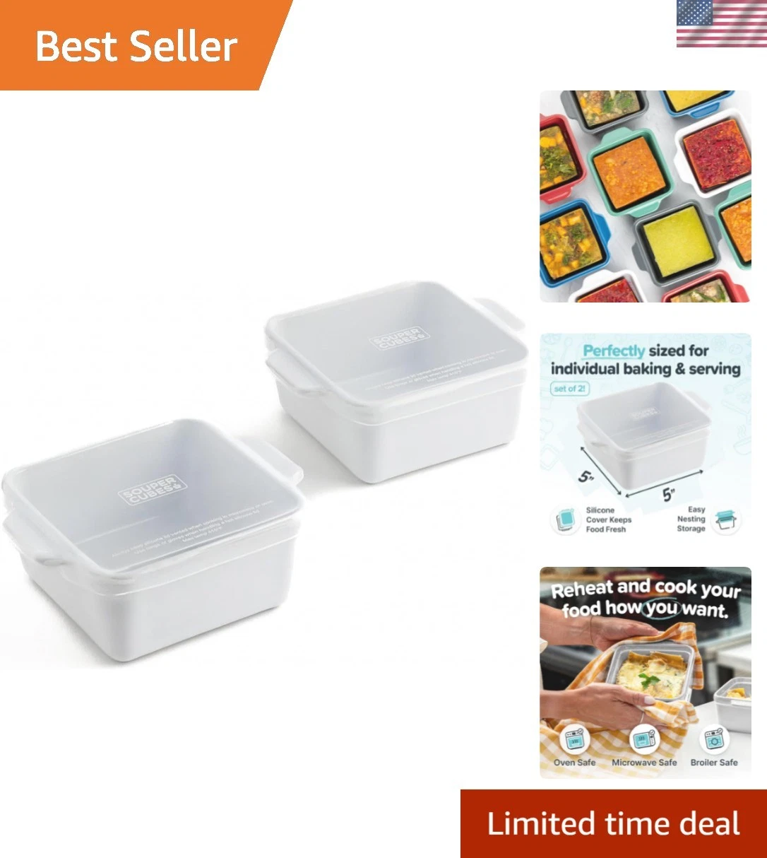 Stoneware 2.0-5" x 5" Baking Dishes for Oven, , Mini Ceramic Baking Dishes w...