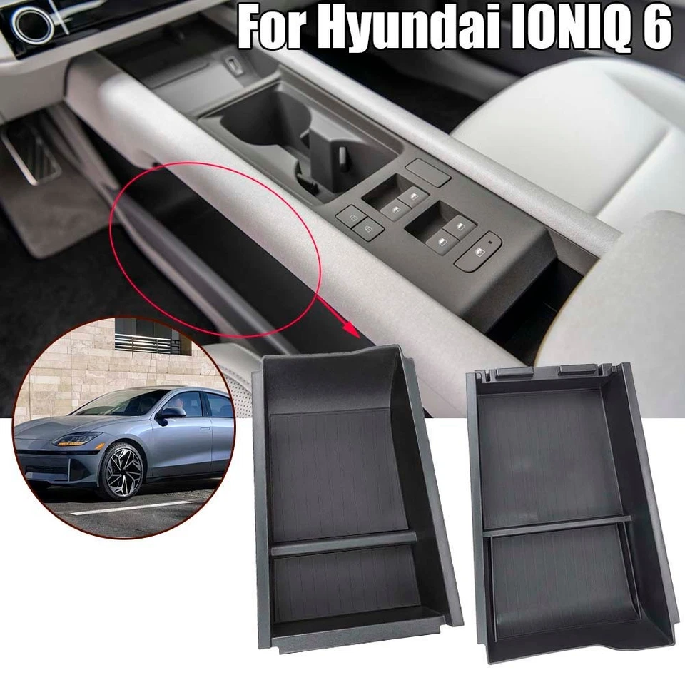 Car Storage Box Car Interior Storage 2 Pieces Set ABS Material Non-Deformable - Image 3 of 4