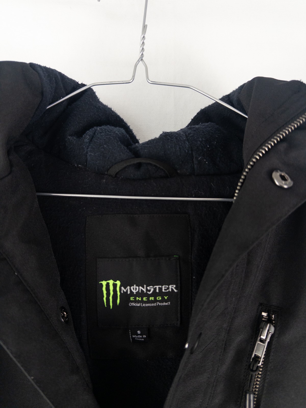 Monster Energy Official Licensed Hooded Parka Jacket Mens S Black Fleece Lined S - second product detail image