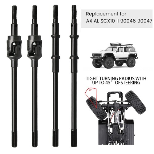 1Pair 1:10 RC Steel Front/Rear CVD Drive Shafts For AXIAL SCX10 II 90046 90047 - Picture 2 of 12