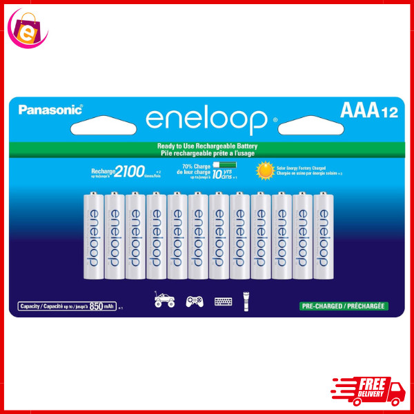 Eneloop Panasonic BK-4MCCA12FA AAA 2100 Cycle Ni-Mh Pre-Char