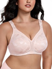 Plus Size Minimizer Bra Wire Free Lace Full Cup Wide Strap Women Comfort
