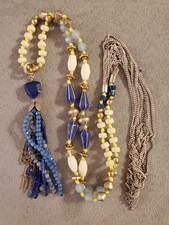 Stella & Dot Azure Tassel Neckace Lime Green Beads