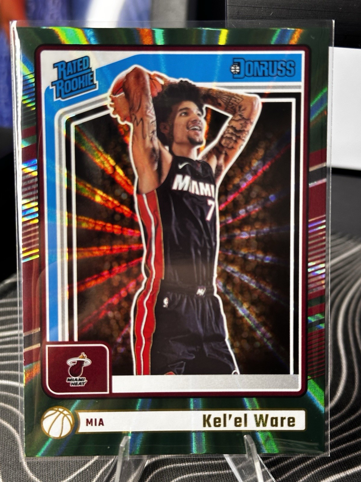 2024-25 Panini Donruss - Rated Rookie Kel'el Ware #221 Holo Green Laser (RC)