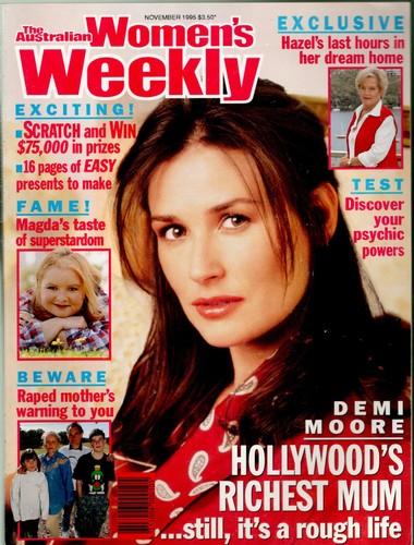 Aust. Women's Weekly - Nov. 1995 - Demi Moore, Hazel Hawke, Furness + Szubanski - Picture 1 of 3