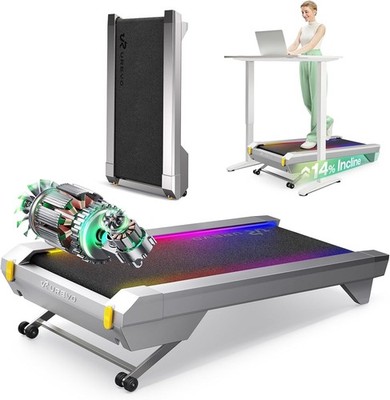 UREVO Smart Walking Pad 14% Incline Brushless Motor Under Desk Treadmill