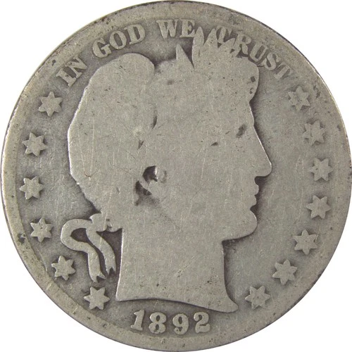 1892 O Barber Silver Half Dollar AG About Good 50c Coin SKU:I25318