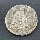 1883 P Seated Liberty US Silver 10c One Dime Ten cent Coin Damaged