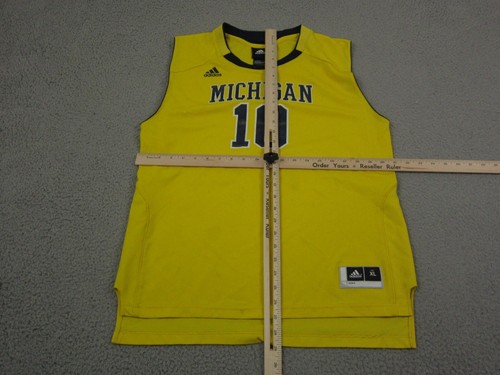 Michigan Wolverines Jersey Youth 18-20 Extra Large XL Yellow Basketball Adidas * - Picture 8 of 14