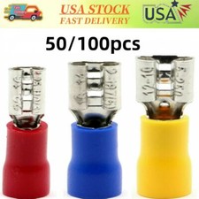 22-10 AWG 2.8/4.8/6.3mm Vinyl Insulated Female Spade Terminals Wire Connectors