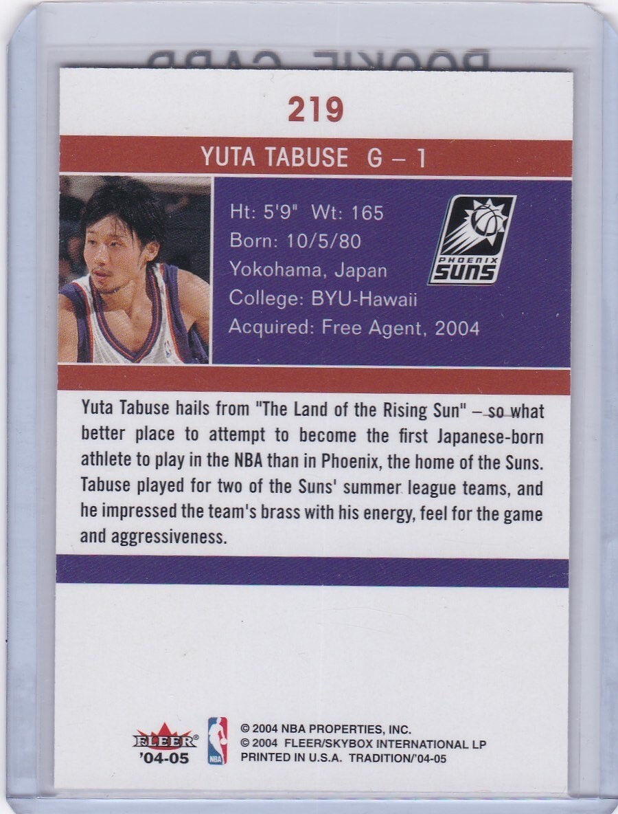 YUTA TABUSE ROOKIE CARD 2004 Fleer Ultra RARE JAPAN BASKETBALL