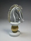 Murano Glass Chess Piece Knight Italy MCM  Art Deco Streamlined Modernism Mint