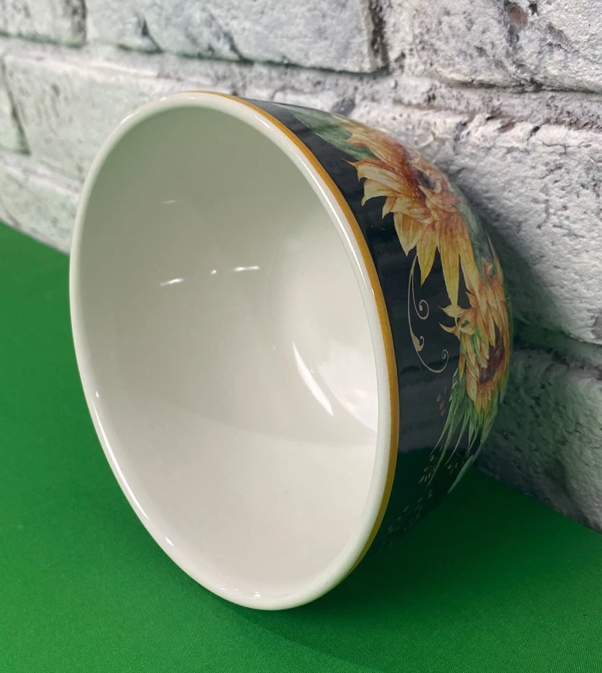 "Cuenco de helado de 5"" certificado International Nancy Mink Sunflower Fields" Foto 3 de 4