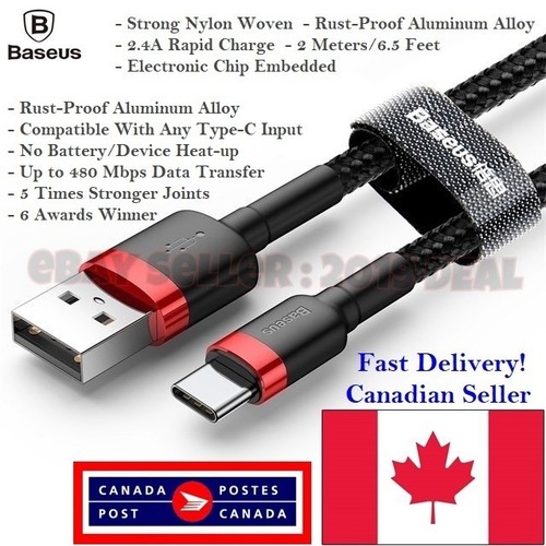 Baseus 2 MÈTRES TYPE-C NYLON TISSÉ RAPIDE TÉLÉPHONE ANDROID/TABLETTE CHARGE/SYNCHRONISATION CÂBLE - Photo 14 sur 14