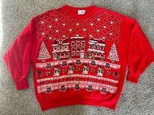 Vintage Women  s Christmas Snowman Sweatshirt Size 44 1990 Nut Cracker Puff Print