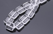 25 Crystal Clear Flat Square Czech Glass Beads 8 MM