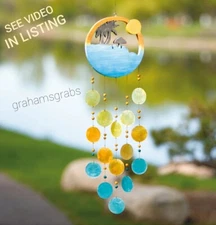 WOODSTOCK CHIMES SUNSET BEACH CAPIZ SHELLS WIND CHIME  CSBC FREE SHIPPING