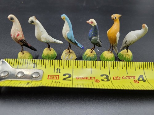 Small Wood Birds Lot of 6 vintage figures - Picture 5 of 5