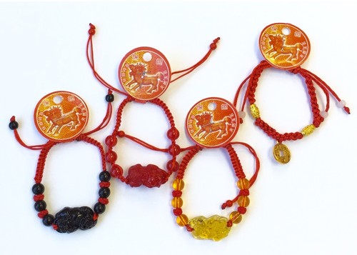 Pulsera para Buena Suerte de Feng Shui Budista Pulsera Roja Con Dragon  Chino | eBay