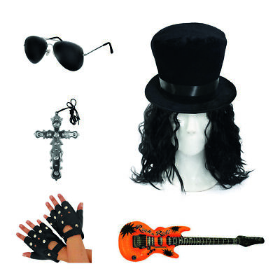 HERREN GITARRIST KOSTÜM 1980 1990 ROCKMUSIK IKONE KOSTÜM ZUBEHÖR HIEB