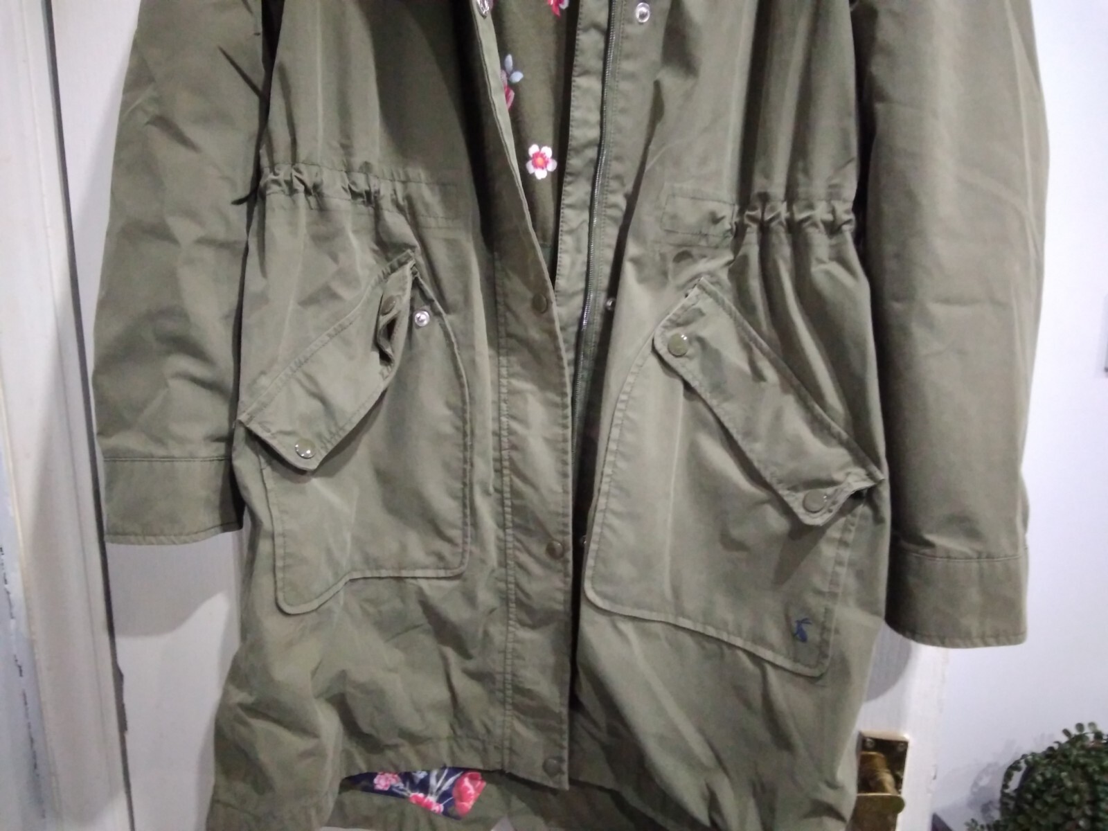 Joules Khaki Waterproof Hooded Parka Style Coat Size 14 eBay