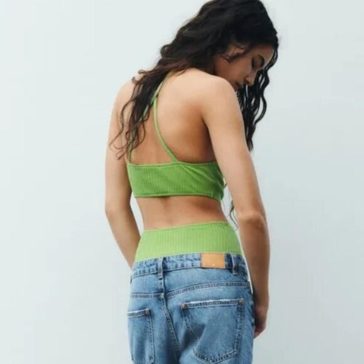 NWT Zara Size S Green Halter Style Knit Bodysuit 0858/811 | eBay
