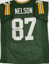 JORDY NELSON - Green Bay Packers - Signed Custom Replica Green Jersey AUTO - BAS