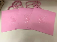 New Swarovski Pink Paper Gift Shopping Bag Size 7”x7”x4.5” inches Lot of 3