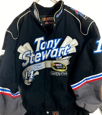 Men’s NASCAR Racing Jacket Large JH Design Black 2011 Champion Tony Stewart #14