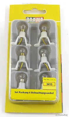 Brawa H0-Z 3415 Set Packung 6 Stk Beleuchtungssockel mit OVP X00001-11342