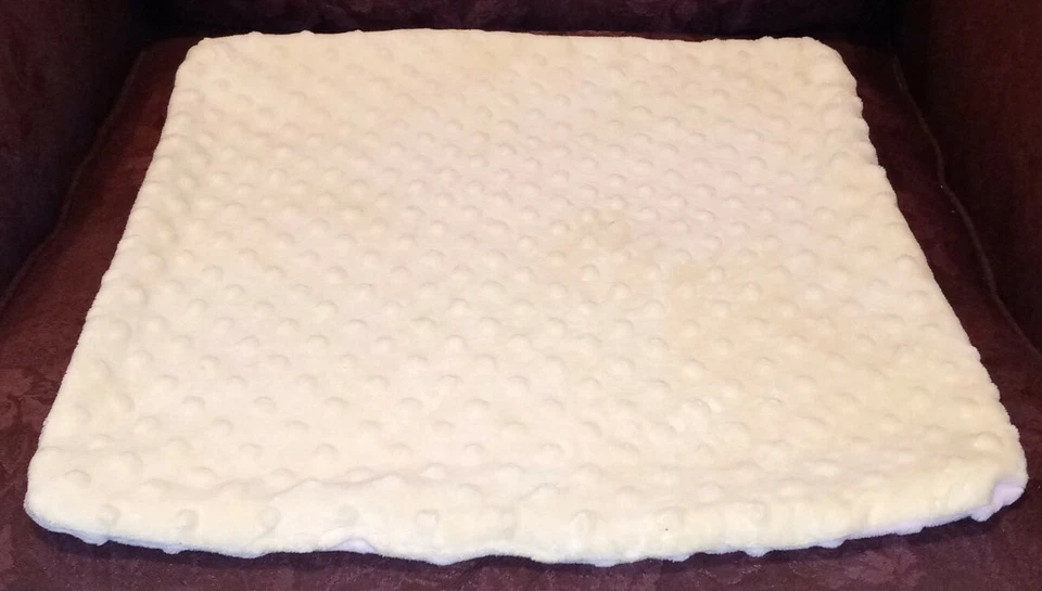 Minky 3D Dot Security Blanket Yellow Pink Reverse 15"×16" Lovey Blanky BABY X - Image 3 of 4