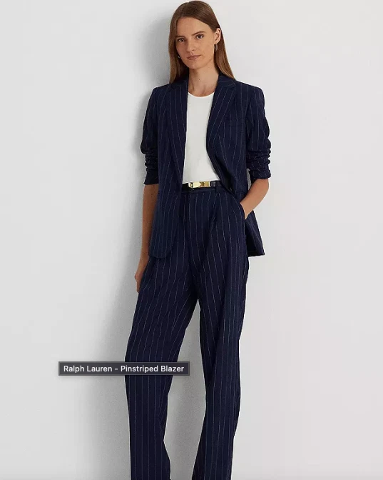 NWT LAUREN RALPH LAUREN RUNWAYS MUST PINSTRIPED POPULAR BLAZER JACKET WOMEN $295