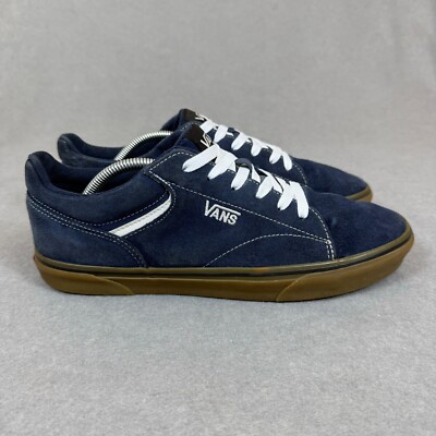 Vans Seldan Casual Skateboarding Shoes Blue Navy Suede Gum Sole - Men's Size 11