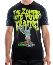 Plants vs Zombies Mens Zombies Ate Your Brains Funny Shirt New L, 2XL