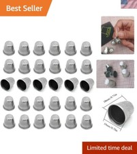 30-Pack Silver-Toned Metal Thimbles - Ideal f...