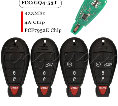 Smart Remote Car 433Mhz GQ4-53T 4A PCF7952E Chip For Dodge RAM Jeep Cherokee