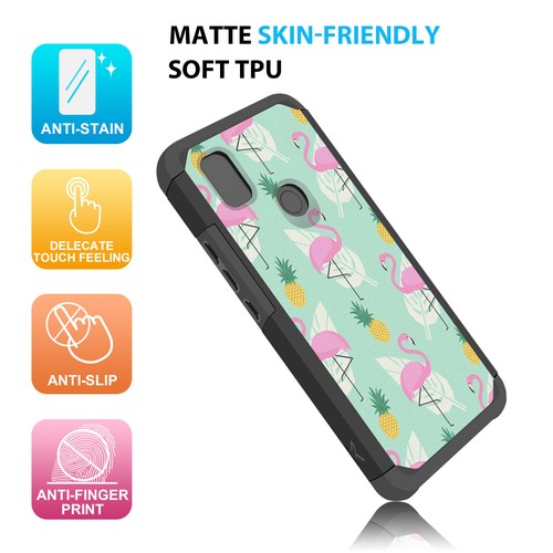 Funda rígida híbrida amigable con montaje para teléfono Cricket Icon 4 + vidrio templado - Imagen 6 de 37