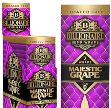 Billionaire Natural Rolling Wrap Paper Majestic Grape Flavor 25 Packs (Full Box)