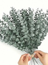 Green Artificial Eucalyptus Stems 2 3 5 10 20 30 70 Pcs For Wedding Home Decor