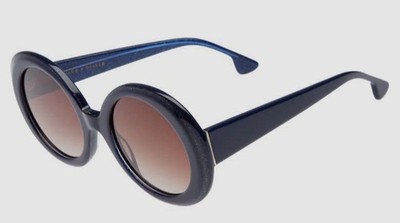 Alice + Olivia Women's Blue Mulholland Round Gradient Sunglasses 52-22-138