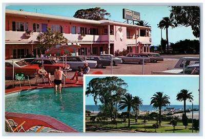1968 Travel Lodge Santa Monica California CA, Dual View Posted Vintage Postcard