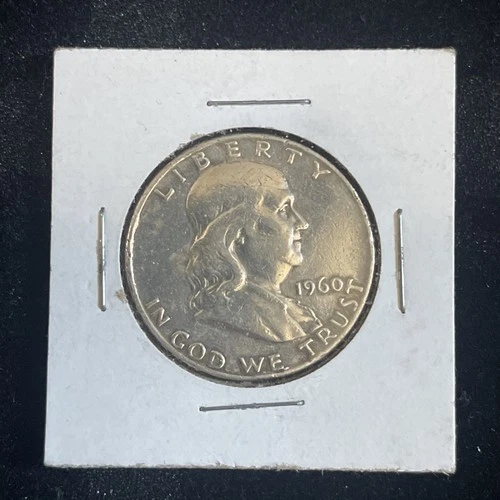 1960 Franklin Half Dollar appears cleaned look at pictures 90 Silver junk