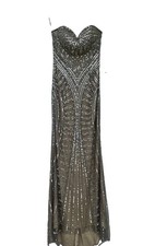 Size 4 Jovani silver sequin gown Poor Condition. See Pictures And Read Please
