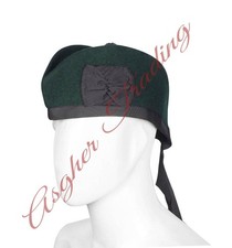 Scottish Military Traditional Kilt Cap - 100 Wool Dark Green Glengarry Hats