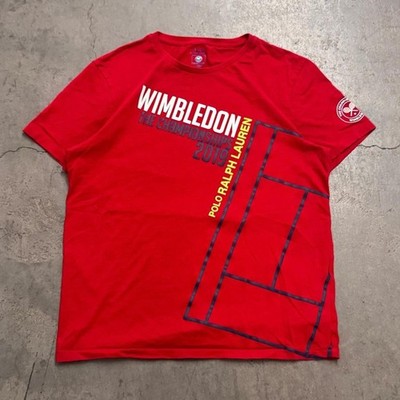 Polo Ralph Lauren Wimbledon 2019 Champions Tshirt Large Red Tennis Court  Sports