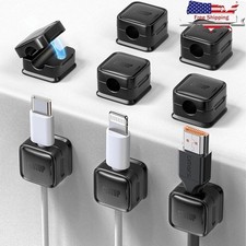 Magnetic Cord Organizer Set W/ Strong Adhesive No Residue 8 Pack Cable Holder US