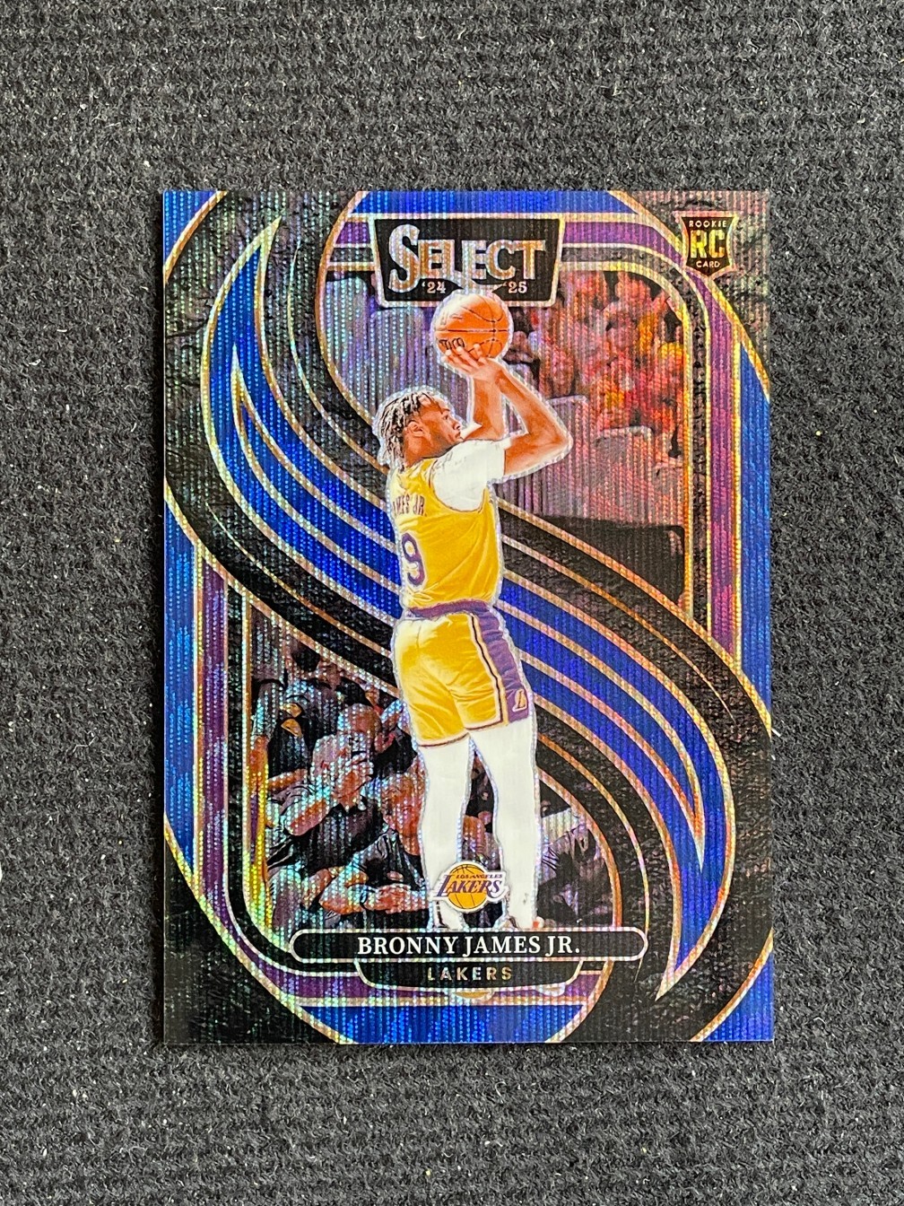 Bronny James Jr. 2024-25 Panini Select Premier Level Blue Wave Prizm 29/75 RC