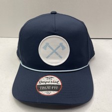 Hacha cruzada espalda a presión camionero sombrero gorra azul cuerda imperial ajustable