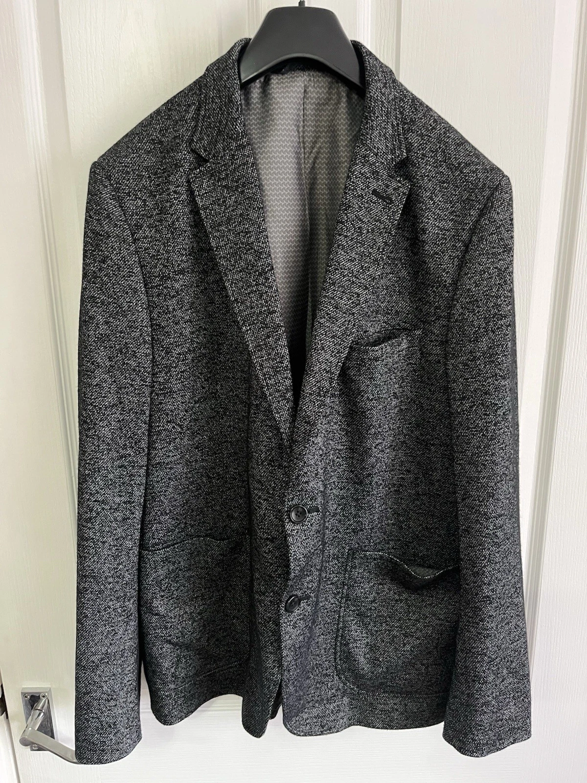Burton Menswear London Grey Textured Blazer Jacket 44R / 111cm Smart Casual