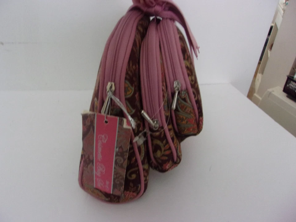 Nuevas bolsas de maquillaje cosmético Raymond Waites con cremallera estampado de cachemira de 3 piezas. Foto 3 de 4